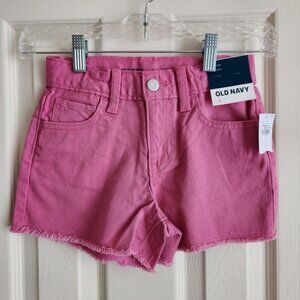 Old Navy Kids High-Rise Pink Denim Shorts 3" Inseam Size 7 NWT